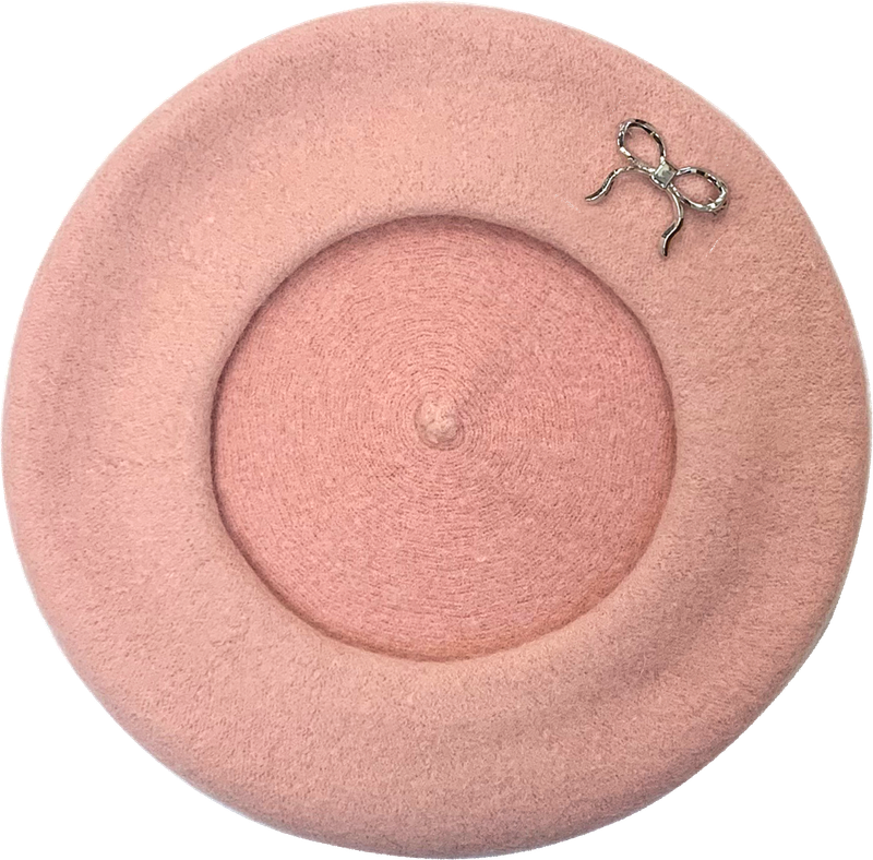 Ribboned wool beret (5Colors)