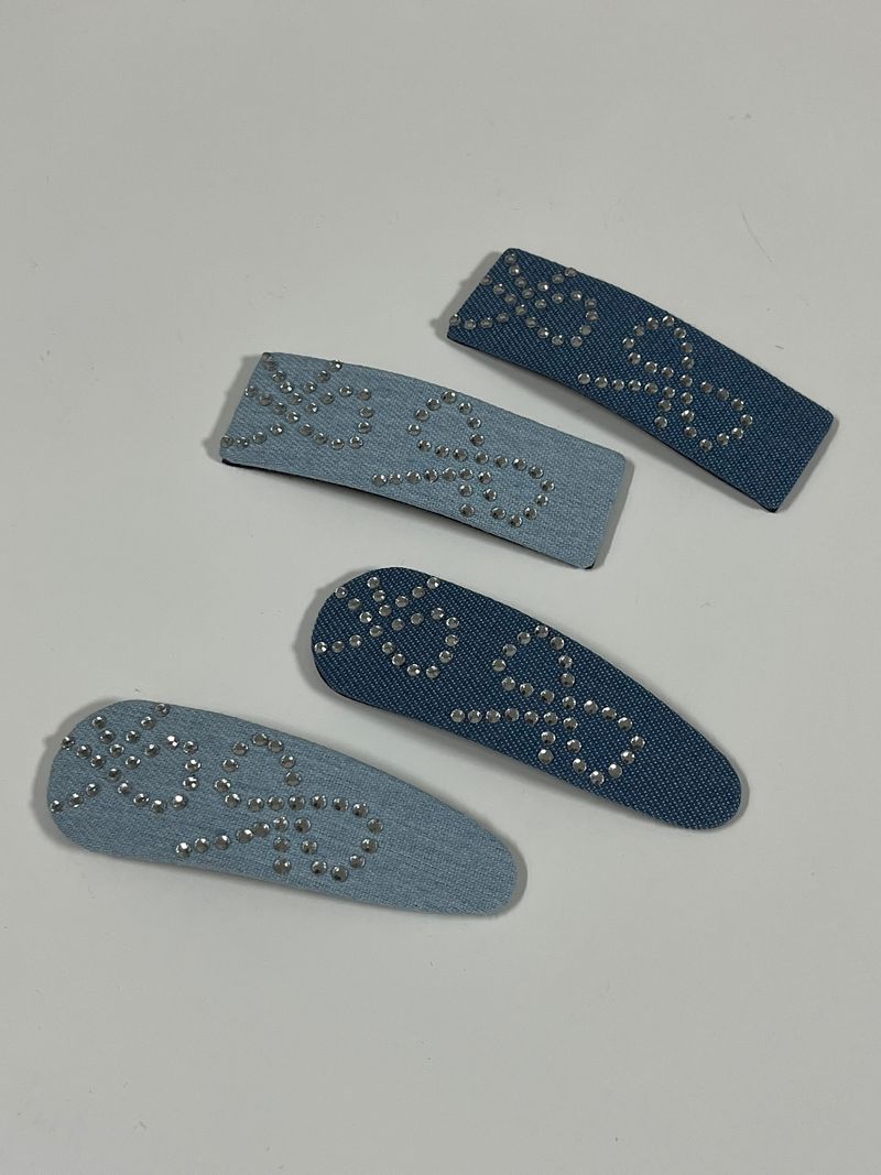 denim ribbon hairpin