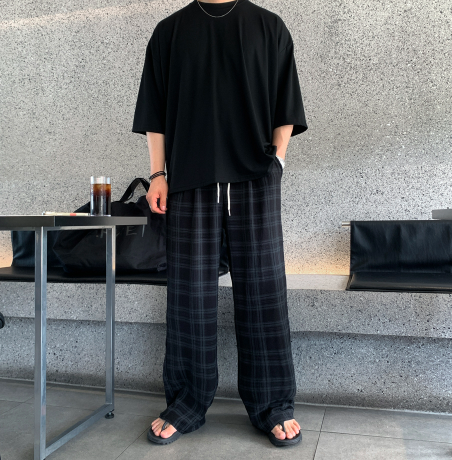 Kuiper Turkic Check Pattern Wide Fit Pants
