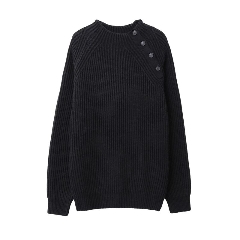 Side Mock Cash Knit 5C