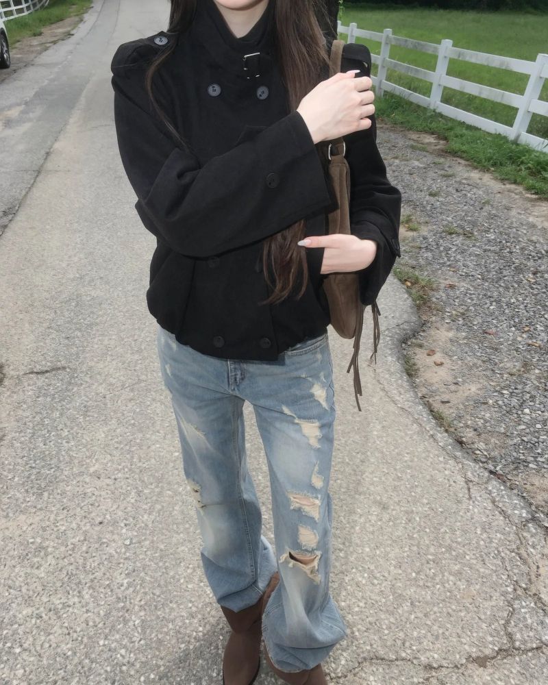 OOTJ loose damage flare jeans