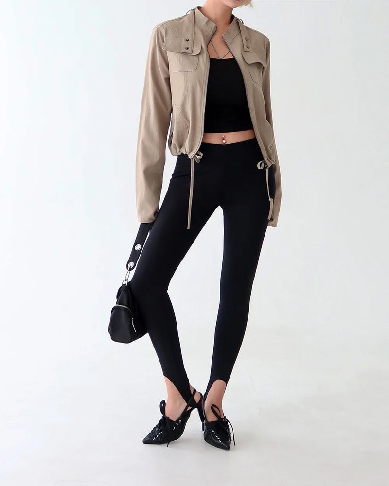 Cargo Pocket Slim Fit Zip-Up Jacket