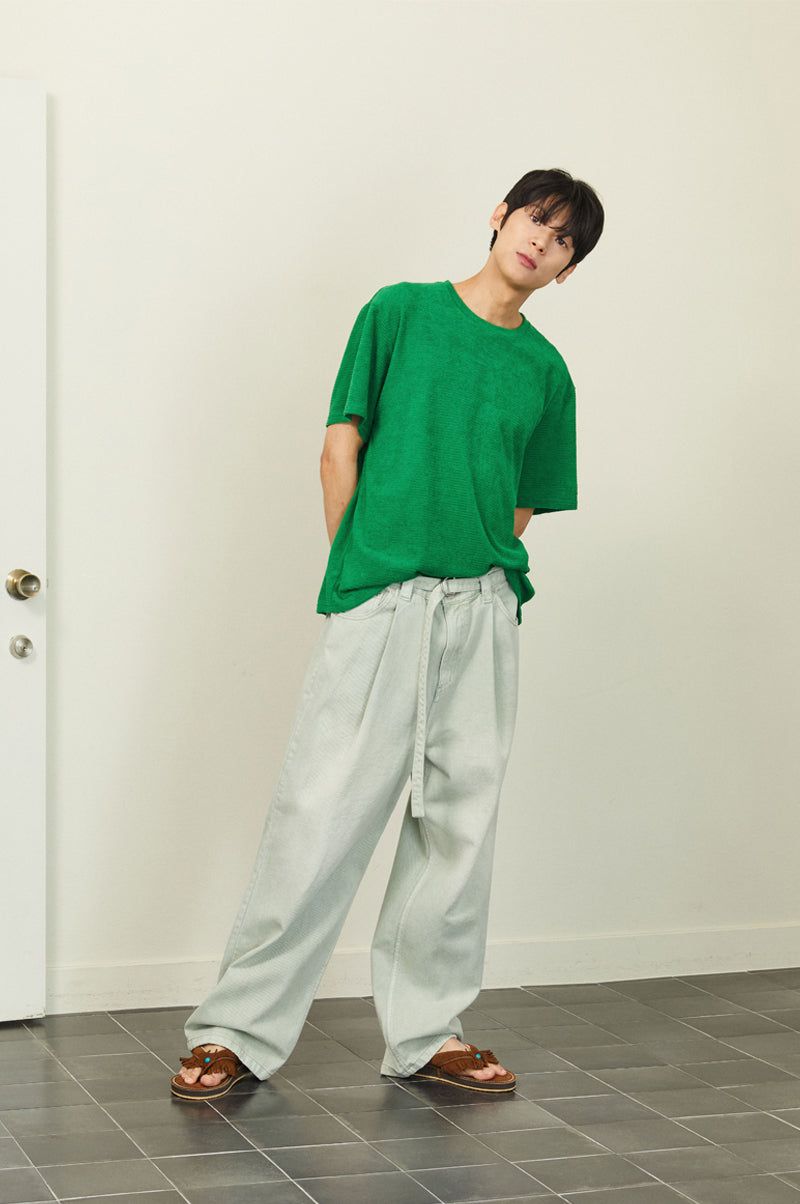 ALARMSEOUL(アラームソウル)の「ALARM ONE TUCK BELTED DYEING PANTS MINT_MAN(Pants)」