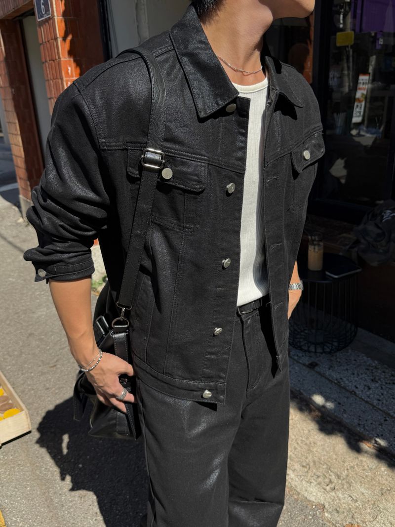 Coating Denim trucker dart pants