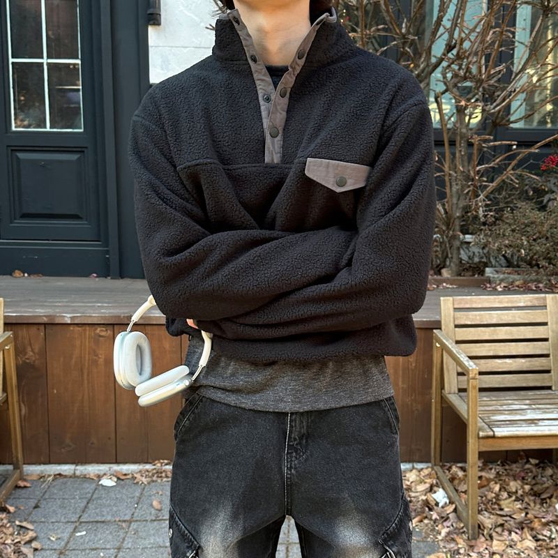 LMN Dumble Fleece Warmer Half-Snap Sweatshirt (3 colors)