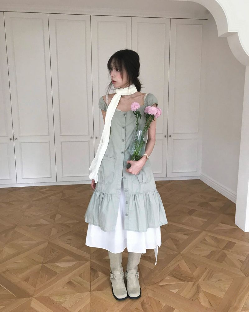 cloudemotion（クラウドエモーション）の「[vintage] monini off-pocket long cotton cover ops（Dresses）」