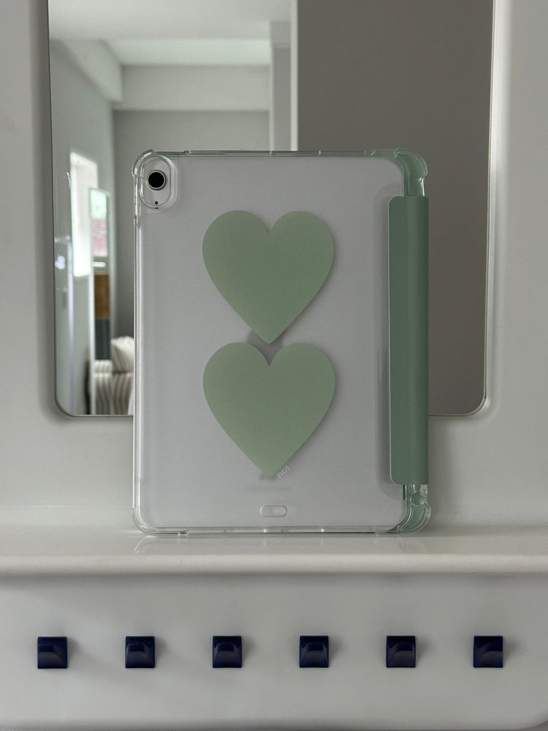 mint heart ipad case