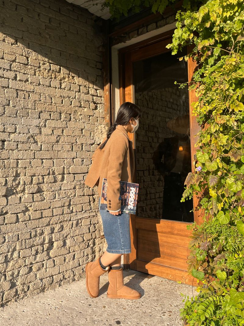 Muse wool collar short coat