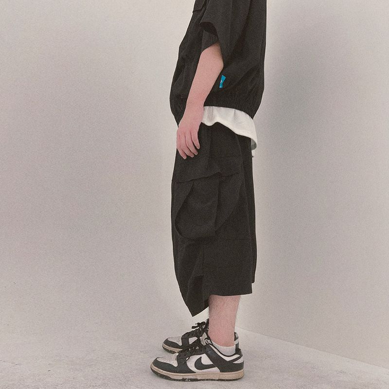 street shape capri shorts_black