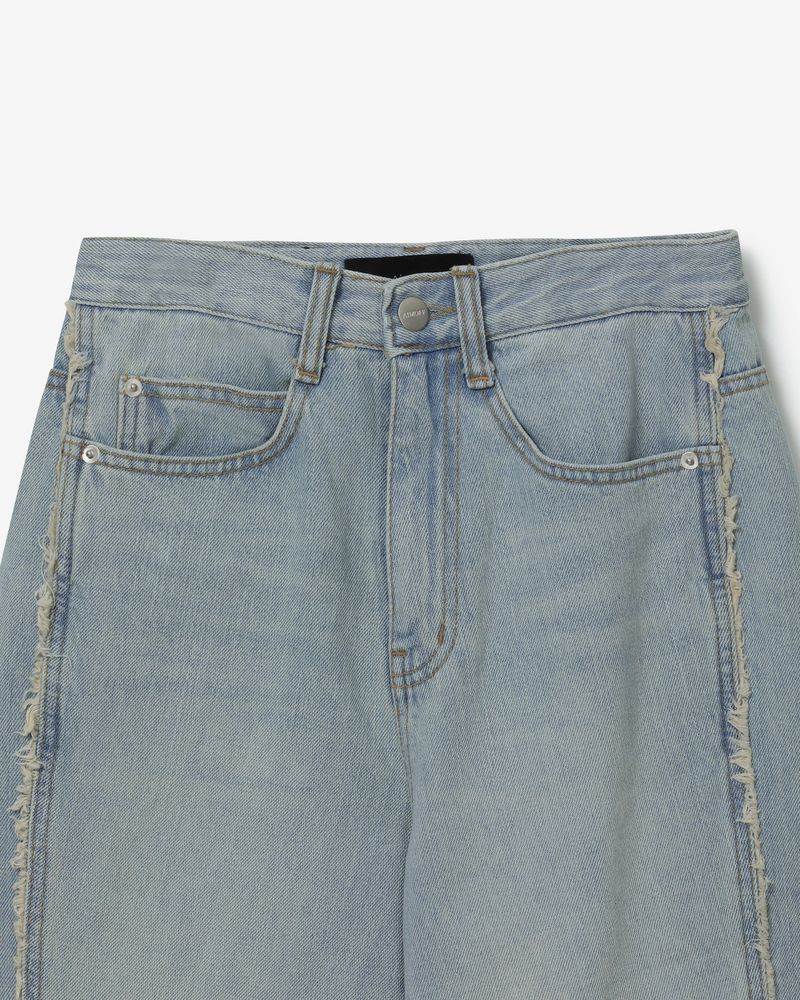 Diagonal fringe denim [ light blue ]