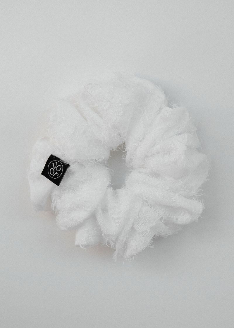 Lace Flower Scrunchie_White
