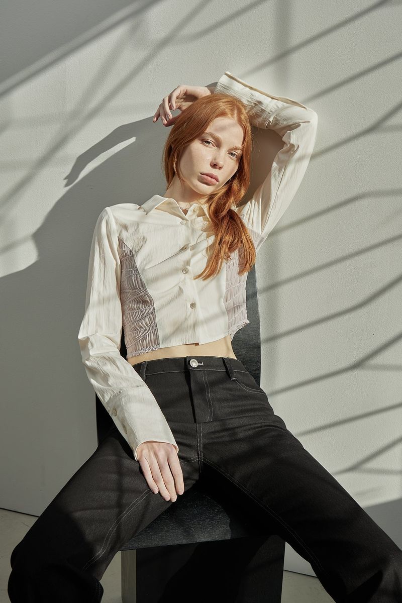 WAVY CROPPED SHIRT
