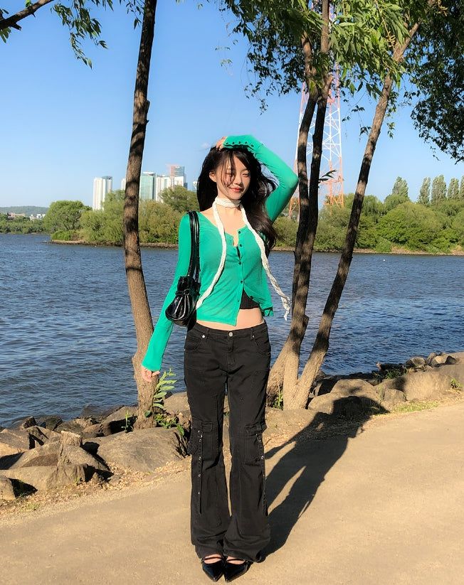 More Belted Low Bootcut Pants
