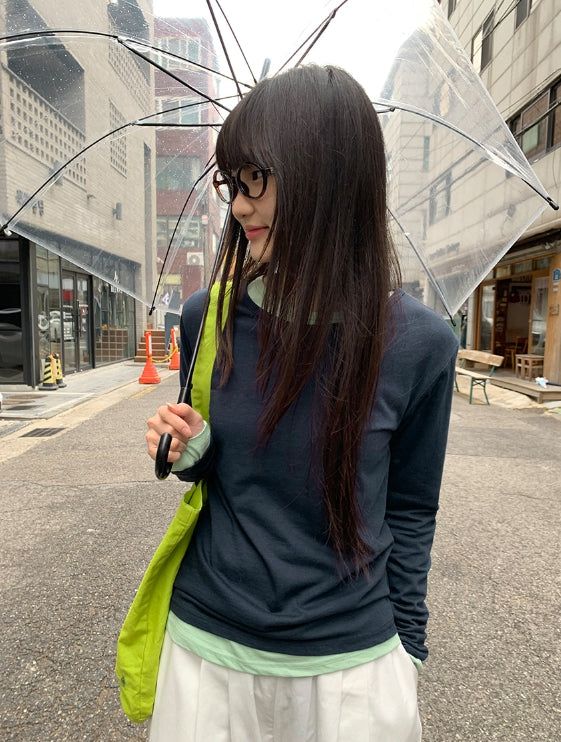 26SS★ [BAONHAUS] Seden Modal Layered Round T-shirt