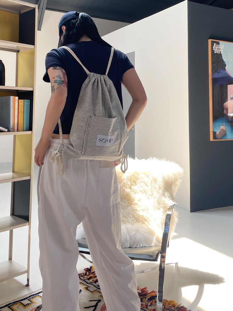 White denim multi bag