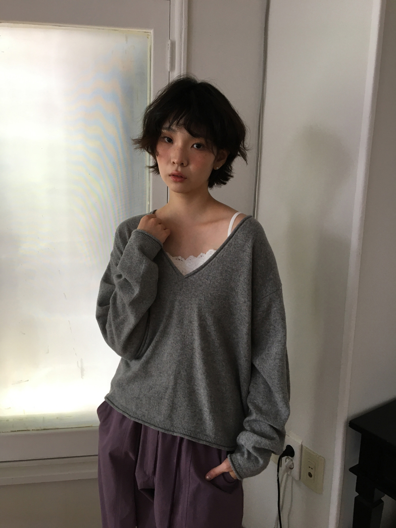 Luro V-neck knit (8color)