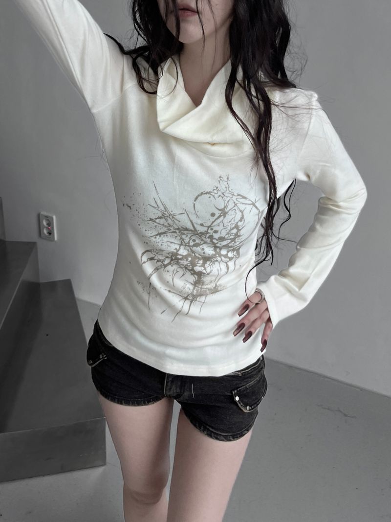 メルトドレープネックスリムTシャツ(3color)