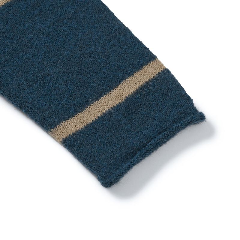 Roll-up stripe pocket knit / Deep teal