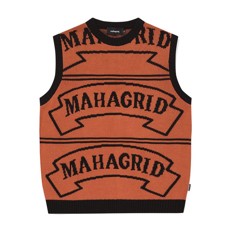 mahagrid（マハグリッド）の「FLAG LOGO KNIT VEST（Tops）」