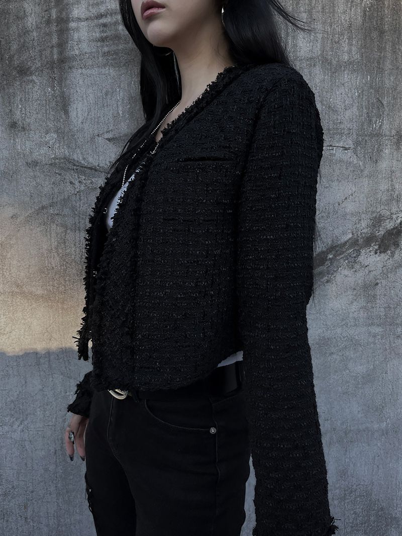 cropped tweed jacket (2color)