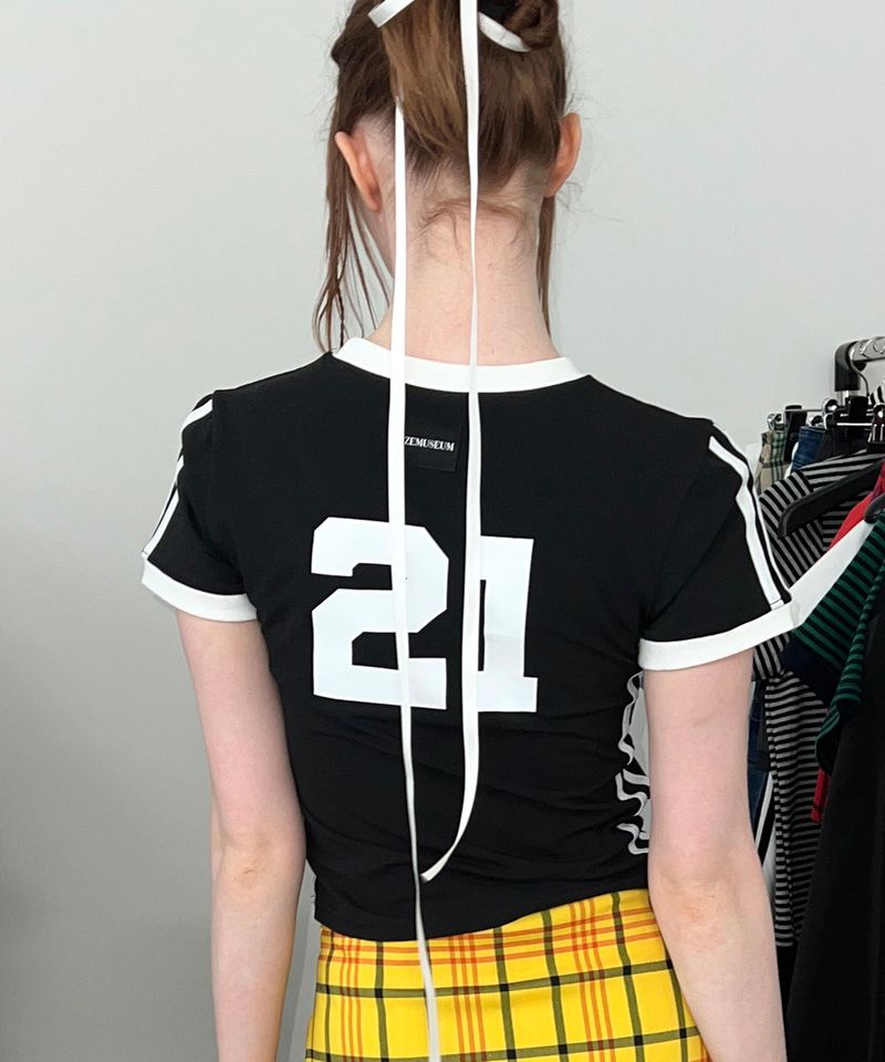 ZIZEMUSEUM（ジゼミュージアム）の「LINGER LINE T-SHIRTS (BLACK)（Tops）」