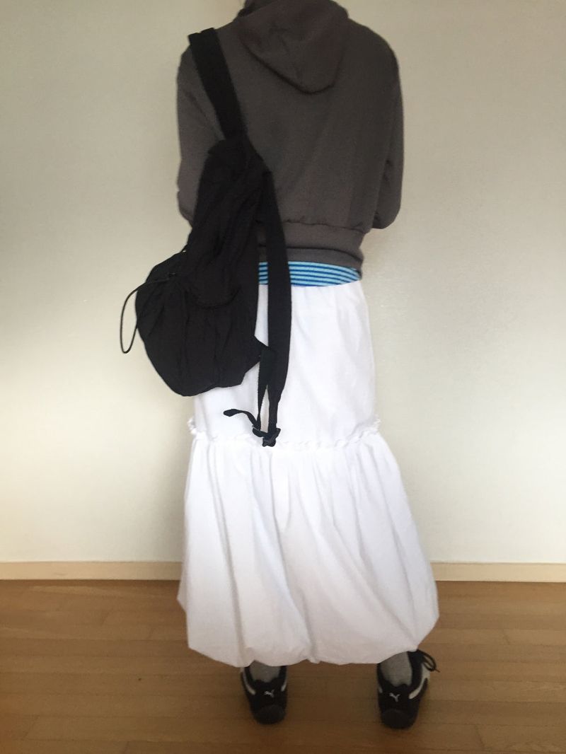 pumpkin nylon long skirt
