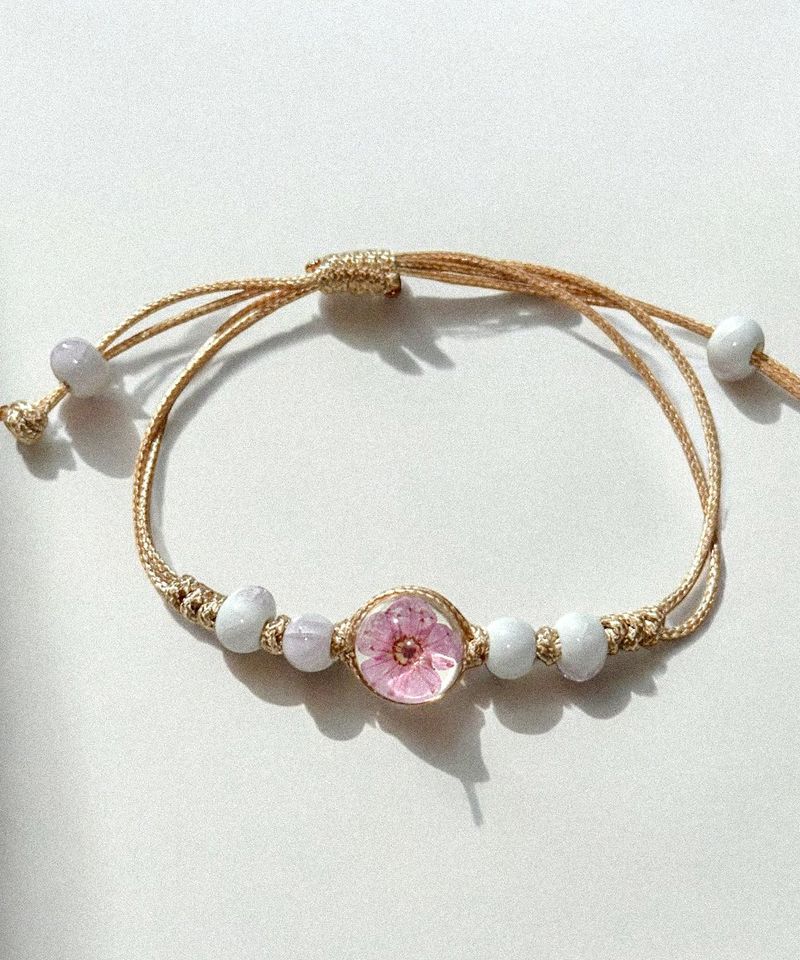 pink flower bracelet