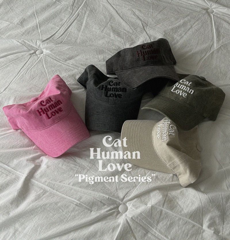 CAT HUMAN LOVE PIGMENT BALL CAP_CHARCOAL