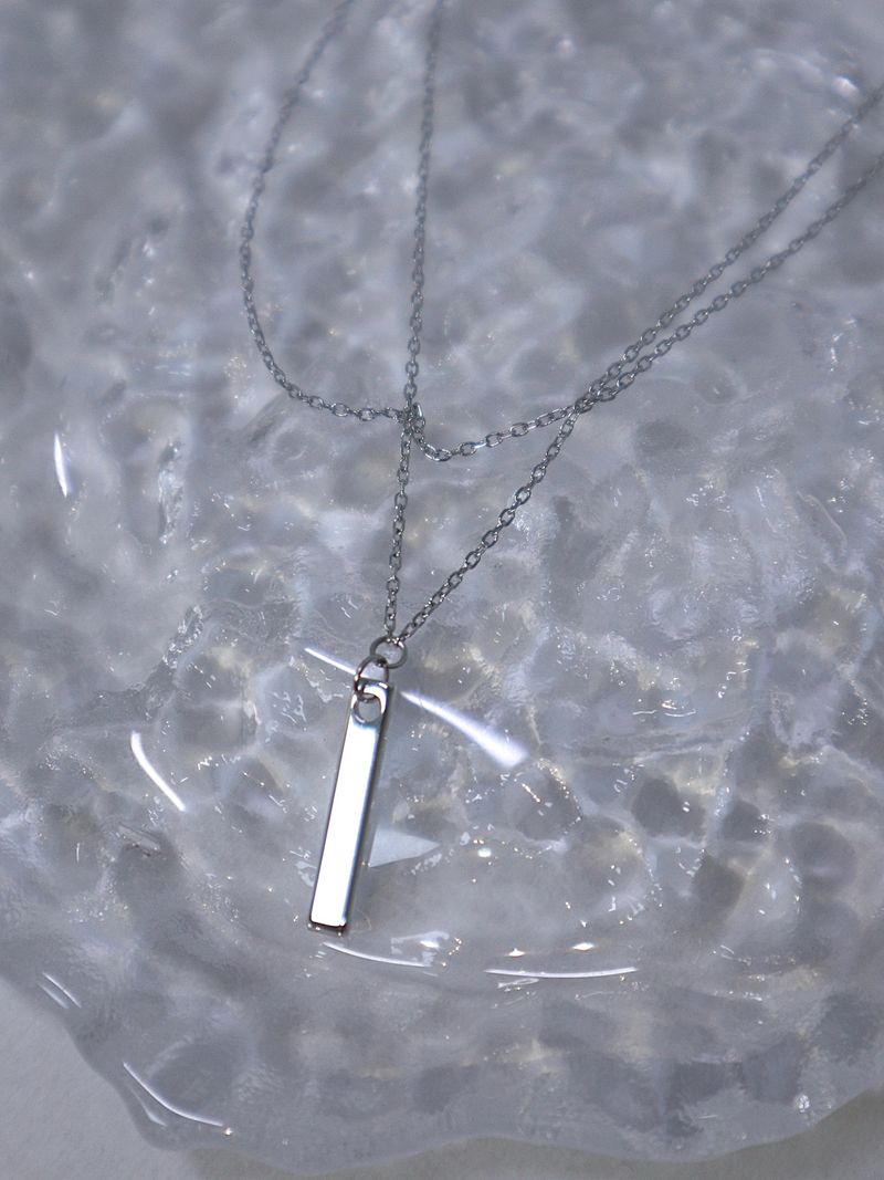 new simple bar layered necklace