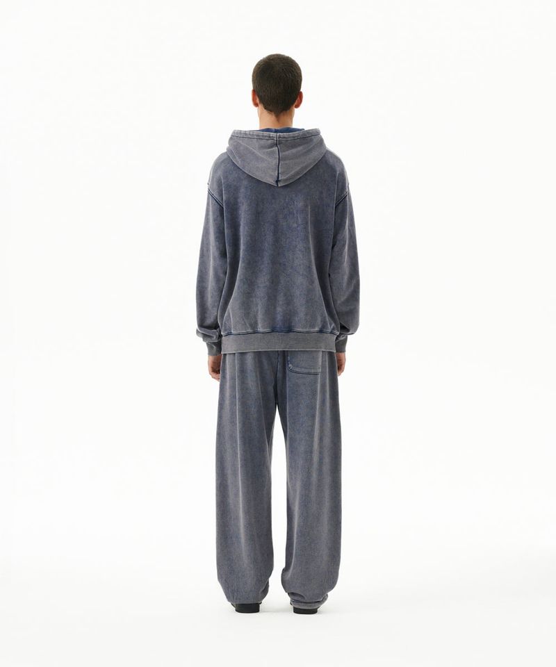 WASHED CUT OFF APPLIQUE SWEAT PANT