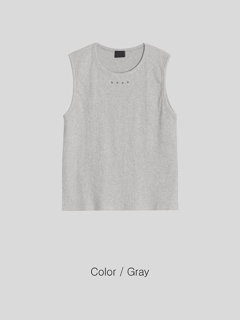 No.1203 stud sleeveless (3color)