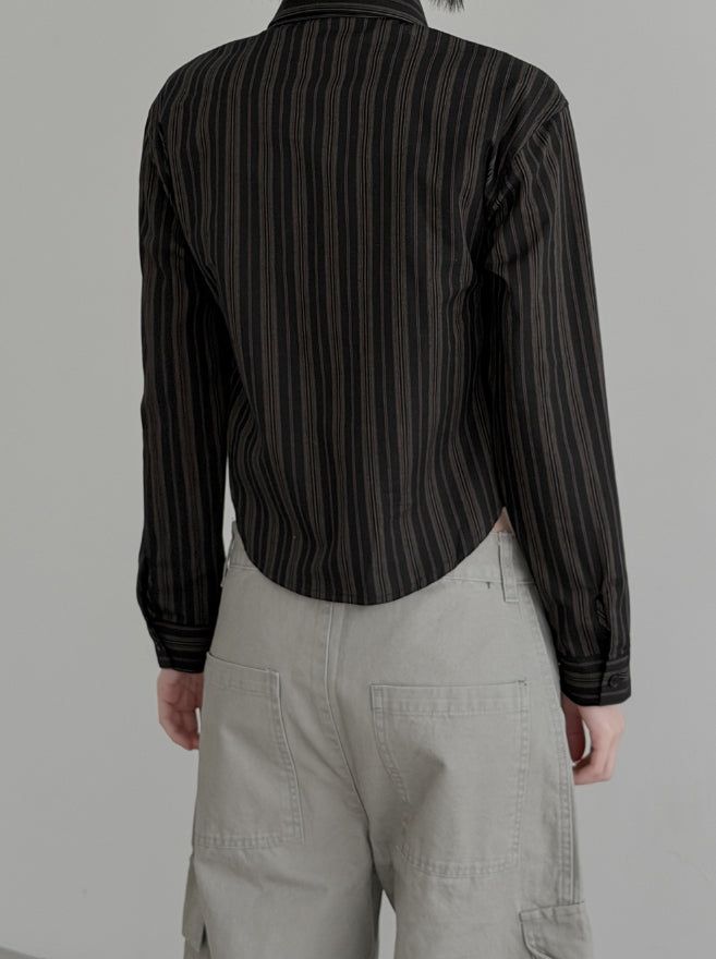 Hettie Striped Crop Shirt