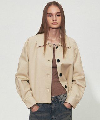 MINIMAL COTTON JACKET_BEIGE
