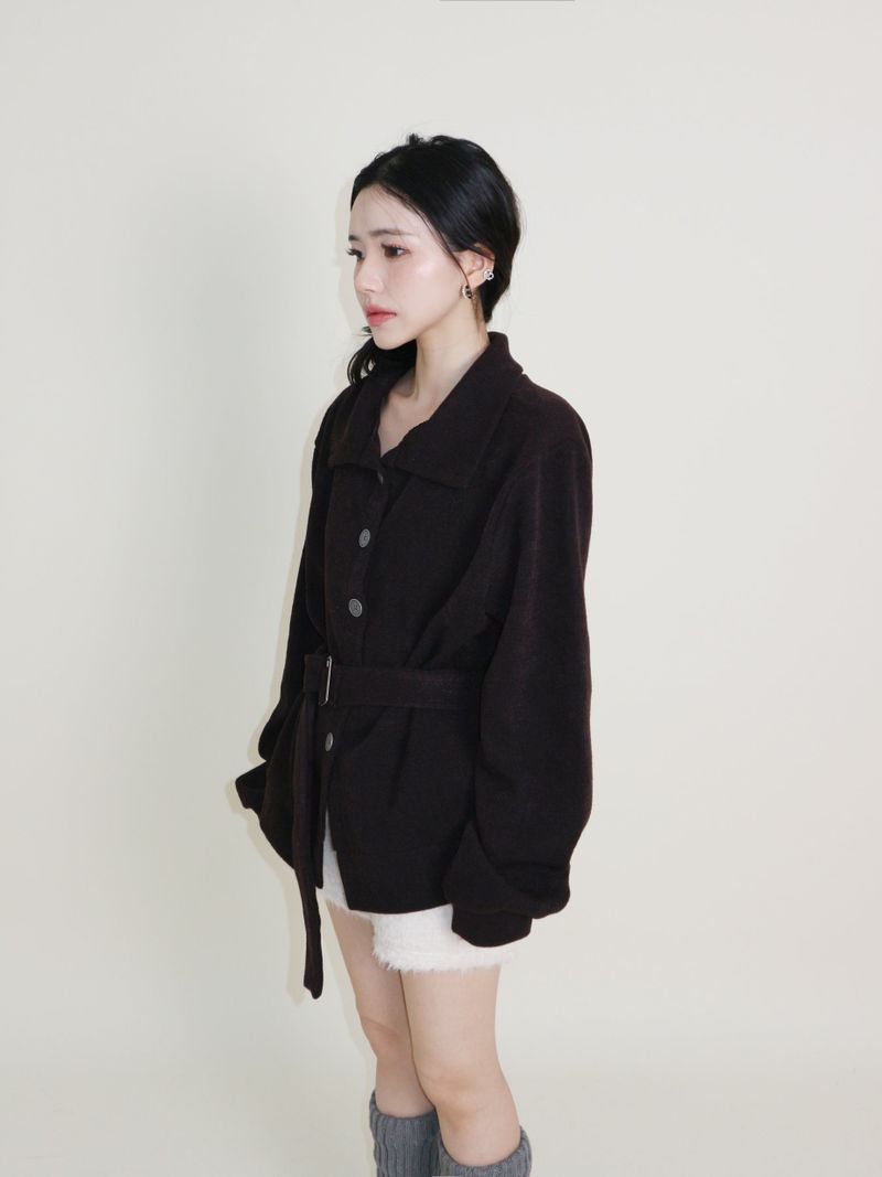 UZYOUNG（ユズヨン）の「Forge high neck turtleneck belt cardigan (loose fit)（Tops）」
