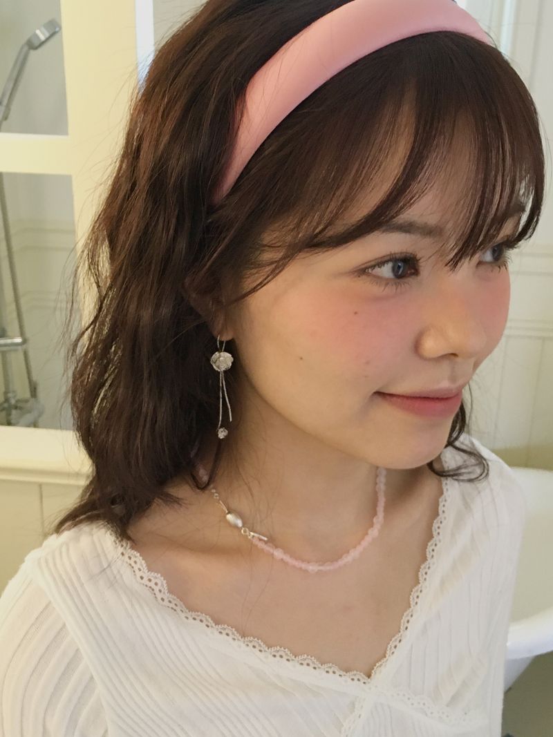 [MADE]DOUBLE FLOWER DROP EARRING