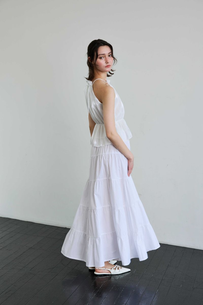 PEARL HALTERNECK TOP / WHITE