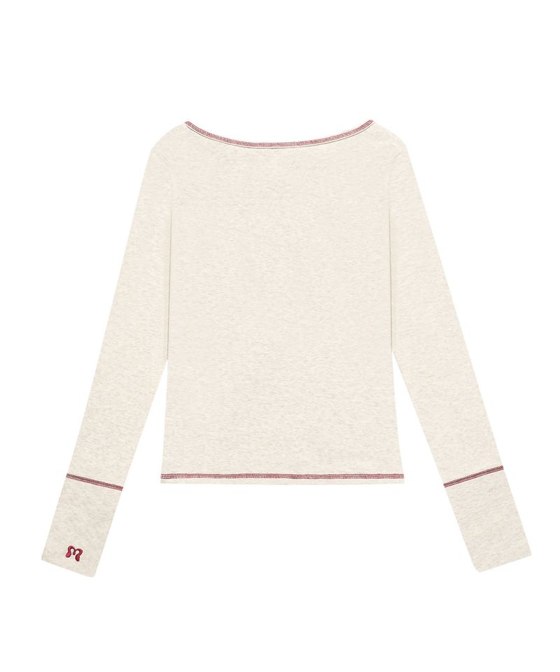 STITCH RIBBON T OATMEAL