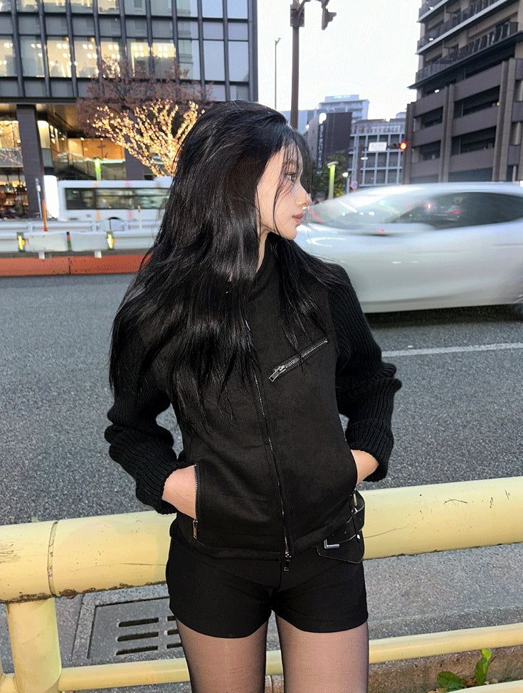 Dark Suede Bodyfit Jacket