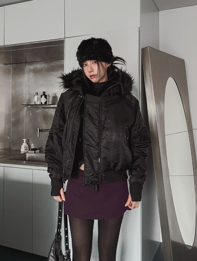 ULAN（ユレン）の「[100% duck down] Hoen Two Way Fur Hood Flight Jumper（Jackets/Outerwear）」