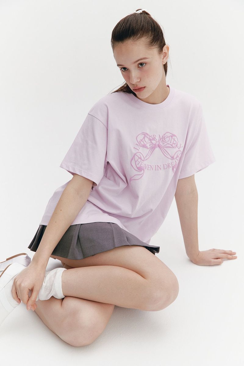 Ribbon Boxy T Purple