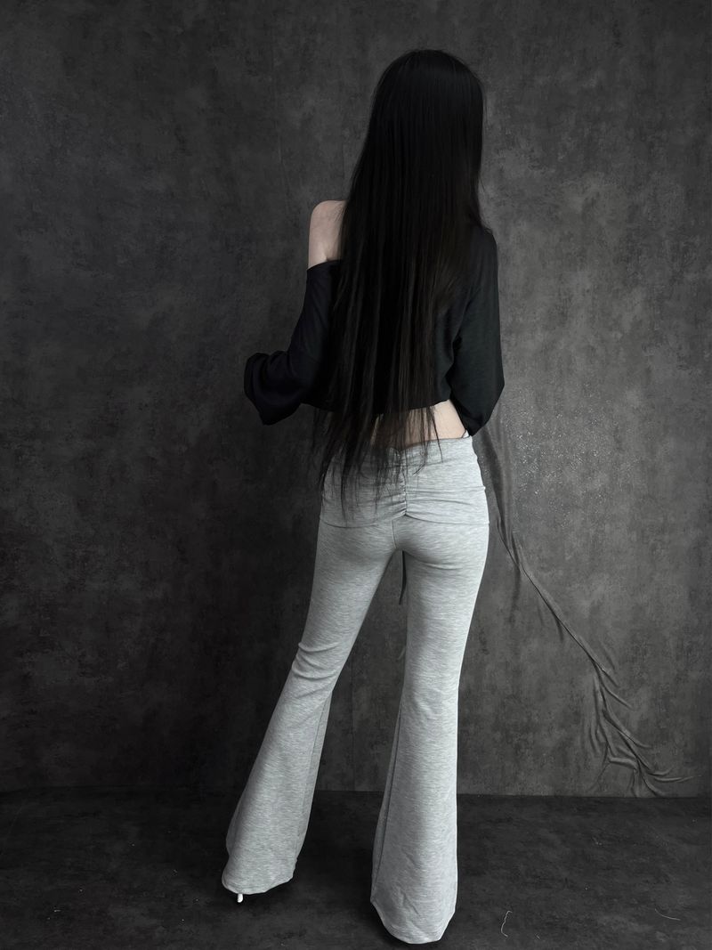 low-rise bootcut folding pants (2color)