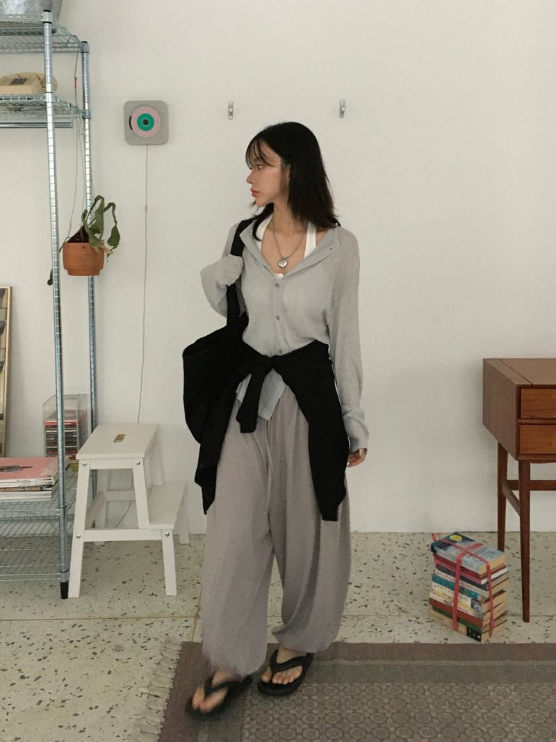 Harem Rayon Wide Banding Pants (3c)