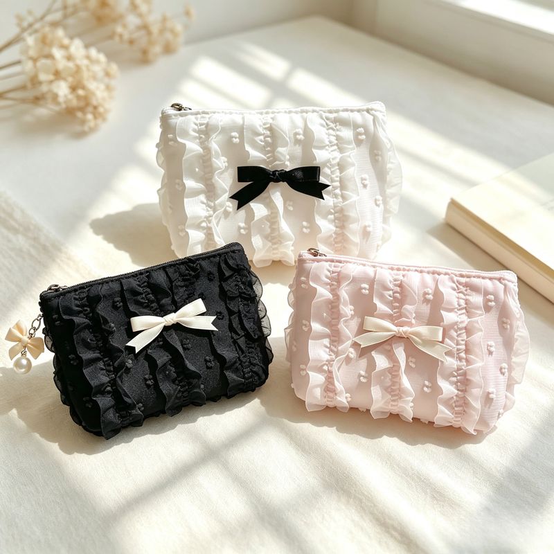 1+2 Lace Ribbon Mini Coin Pouch