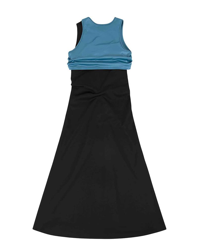 Chain Link Layered Dress _ Teal
