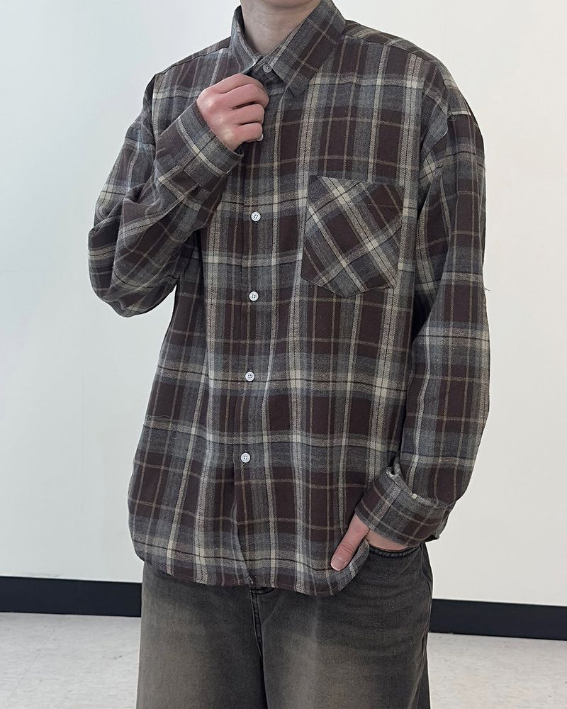 Antique Oversized Check Shirt