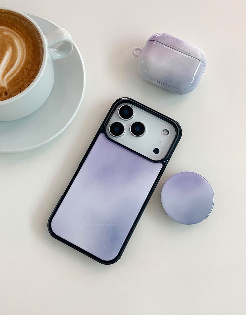 [MADE] ミスティラベンダー ブラック エポキシバンパー iPhoneケース