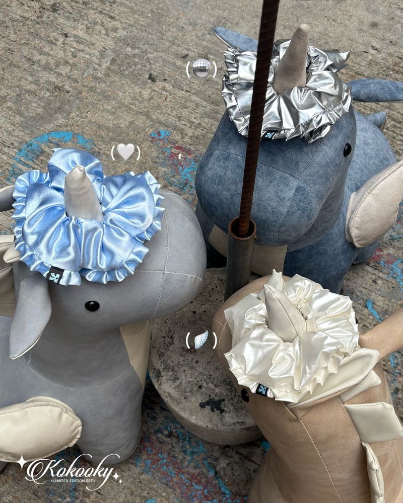 KOKOOKY ✦ Ruff-ruff Scrunchie Collection - Silver Chrome
