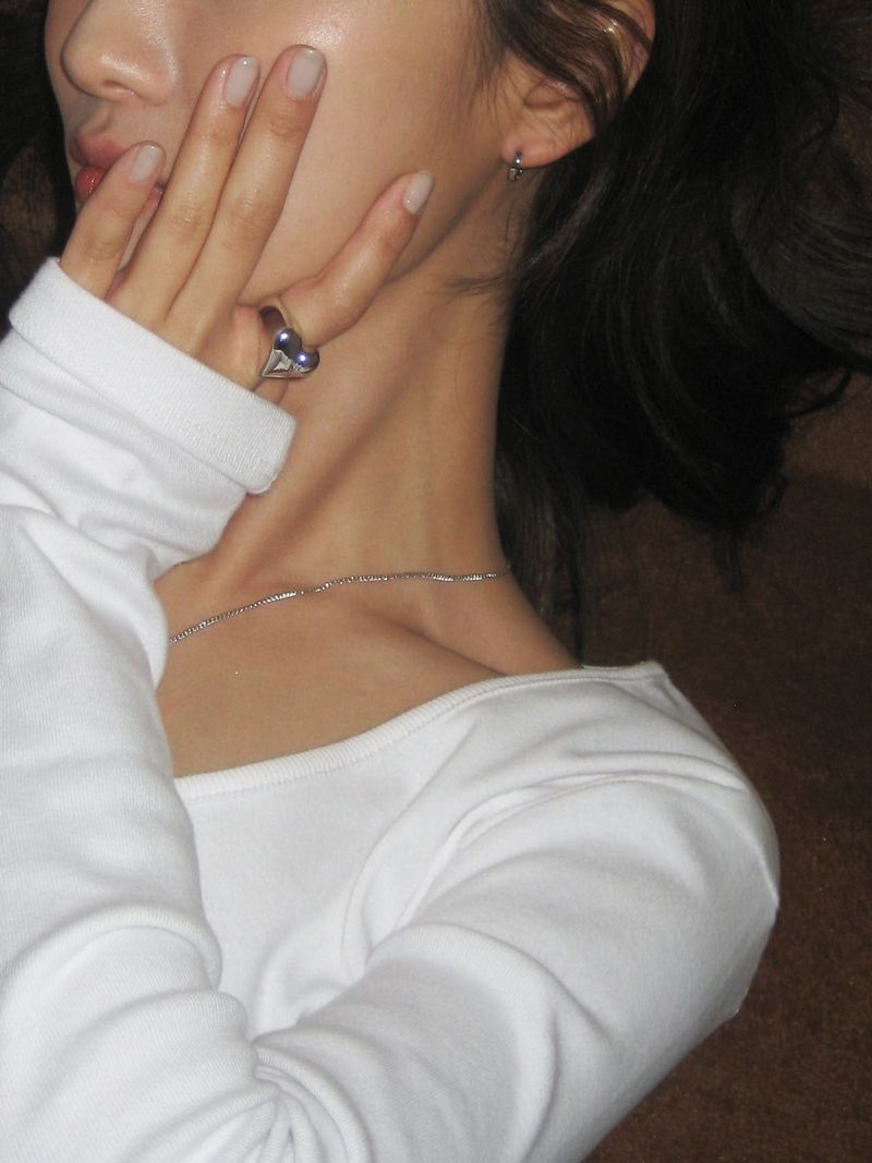 [925Silver] Plump heart ring