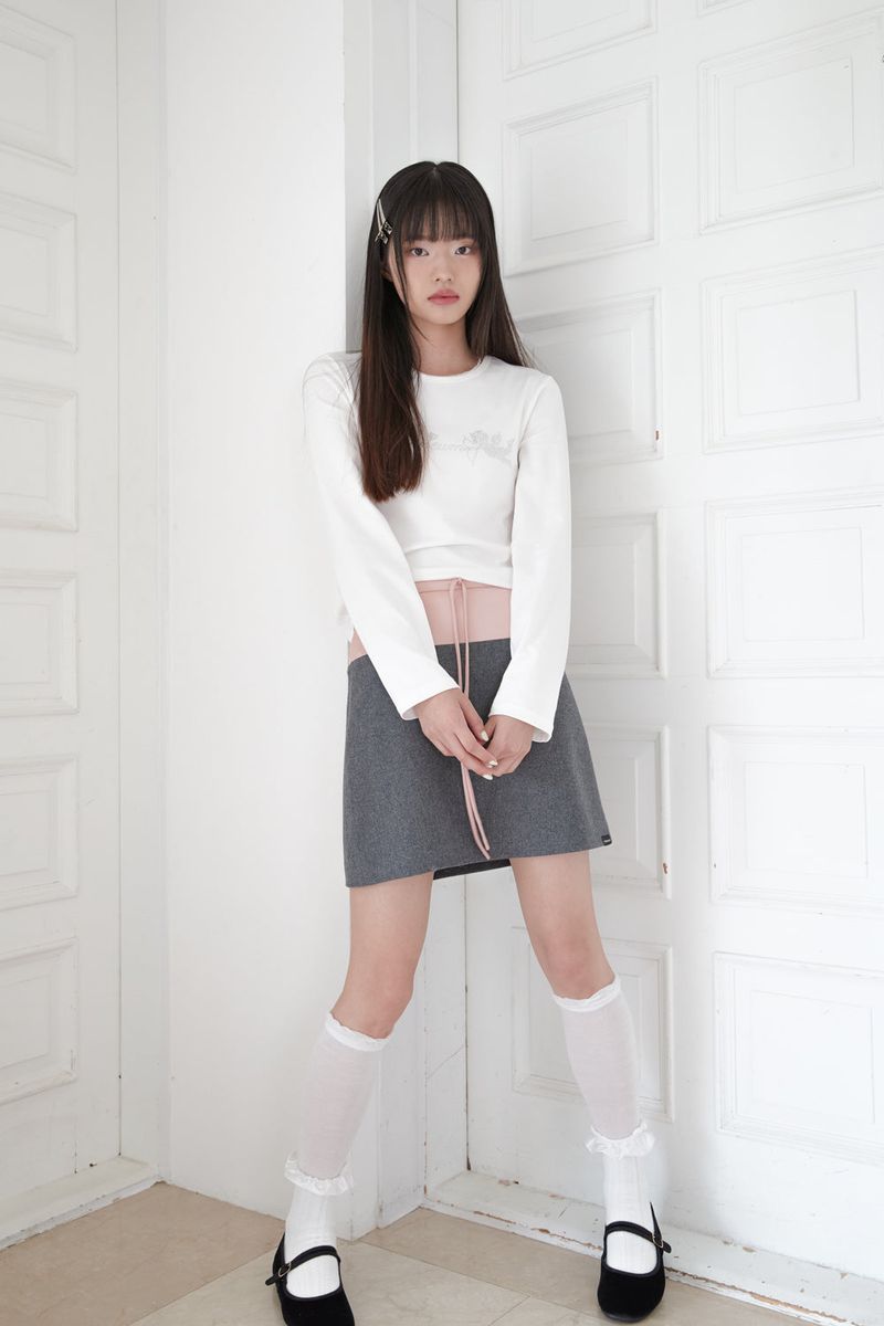 SATIN MIX MINI SKIRT (PINK)