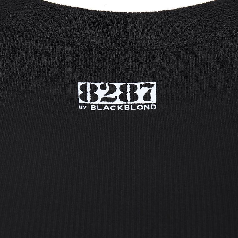 8287 Logo Crop Tank Top (Black)